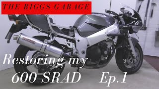 Suzuki GSXR 600 SRAD restoration episide 1 [upl. by Yrellam]