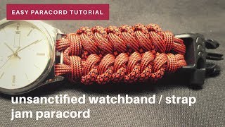 Easy paracord tutorial  unsanctified watchband  strap jam paracord [upl. by Dorette]