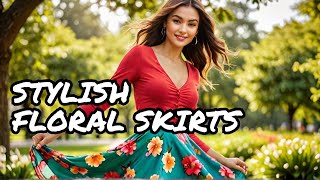 Most Beautiful Top Stylish Casual Long Floral Skirt Outfit For LadiesampGirls [upl. by Aerda161]