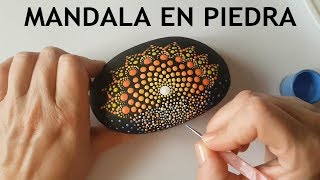 Como pintar mandalas en piedras 3  Mandala verano soleado [upl. by Elauqsap]