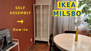 IKEA MILSBO Glassdoor cabinet  furniture for home and business Display Case amp Showcase with lock [upl. by Ydasahc]