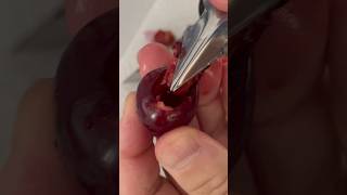 How To Cut Cherries  Pitting Cherries Using a Corer cherry howto shorts [upl. by Mariande]