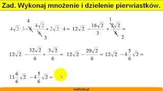 Proste działania na pierwiastkach  Pierwiastkowanie  Matfiz24pl [upl. by Marteena]