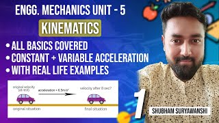 UNIT 5  LECTURE 1  KINEMATICS of RECTILINEAR MOTION  Engineering Mechanics  SPPU Pune university [upl. by Ydnarb]