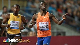 Letsile Tebogo beats out Erriyon Knighton Fred Kerley in mens 200m  NBC Sports [upl. by Musser671]