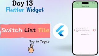 Flutter SwitchListTile Widget  Use SwitchListTile Widget like this  Day 13 [upl. by Le]