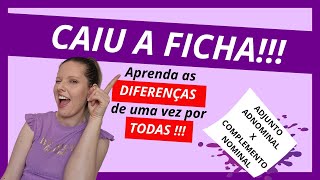 Qual a diferença entre ADJUNTO ADNOMINAL e COMPLEMENTO NOMINAL [upl. by Omland]