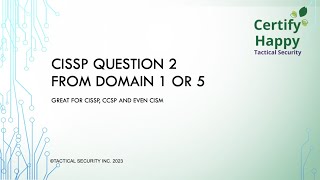 CISSP Practice Question 2 for Domain 1 [upl. by Annotahs924]