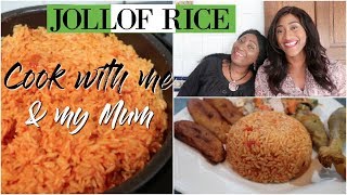 HOW TO MAKE JOLLOF RICE in a rice cooker  COOK WITH ME amp MY MUM [upl. by Eilrebmik]