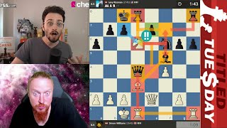 BRILLIANT MOVE Simon Williams vs GothamChess [upl. by Adnohrahs]