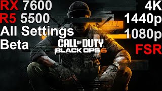 Call of Duty Black Ops 6  RX 7600 Ryzen 5 5500 All Settings [upl. by Skurnik]