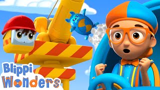 Blippi Wonders  Learn About Cranes At The Construction Site  Blippi Cartoon  Cartoons For Kids [upl. by Enwad]