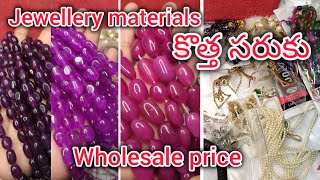 కొత్త సరుకు💖 jewellery raw material wholesale  9535774552🥳realbeads 🎉beadscollection 💃 [upl. by Esorrebma]