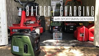 DC Battery Charging with Sportsman 800  1000 watt Inverter Generator [upl. by Asiuqram]