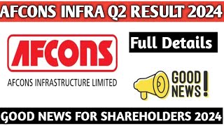 Afcons Infra Q2 Result 2024Afcons Infra Share latest news 2024Afcons Infra share good news 2024 [upl. by Annuaerb588]