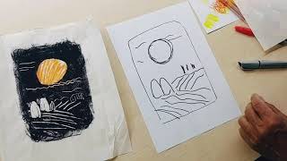 How to make a 2colour Monotype using a simple art room hack by Rob the Art Teacher [upl. by Leamaj]