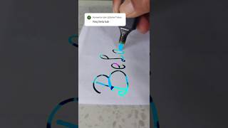 Tulisan nama hologram Bela art calligraphy menuliskaligrafi lettering bela [upl. by Annoynek482]