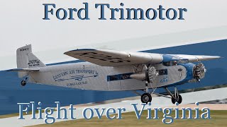 August flight on board a Ford Trimotor 4AT owned by the EAA wearing Eastern Air Transport colors [upl. by Anua]