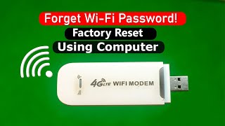 4G USB Wifi Modem Reset Using Computer  4G Lte Wifi USB Modem Factory Reset Solution With PC [upl. by Oeramed]