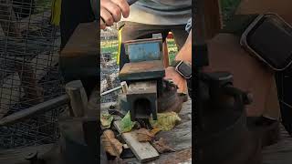 Part 20  Old Table Vise Old hammer  Off Grid Solar Panel Rack Supports Crafty Lab Homestead [upl. by Haseena]