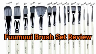 Fuumuui Brush Set Review  Best Brushes on a Budget  Watercolour Gouache Acrylic Oil Paint [upl. by Amann]