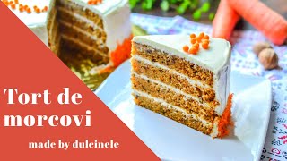 TORT DE MORCOVI rețetă simplă și rapidă  Carrot Cake Easy Recipe Eng sub  DULCINELE ❤ [upl. by Thatch]