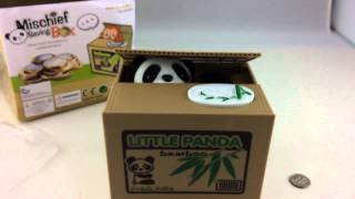 Greedy Panda Stole My Money Panda Bear Piggy Bank Unboxing Mischief Box [upl. by Freberg]