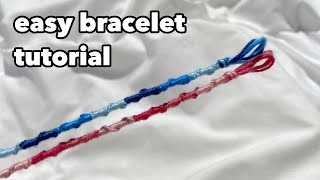 how to make easy bracelet  friendship bracelet tutorial for beginners  chinese staircase pattern [upl. by Enilav422]