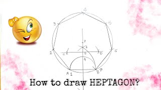 How to draw HEPTAGON  HEPTAGON making trick  Geometric Drawing [upl. by Elianora834]