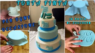 TORTA FINTA IN PASTA DI ZUCCHERO 🎂  TORTA PER OGNI OCCASIONE FACILE E VELOCE [upl. by Vyner]