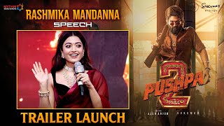 Rashmika Mandanna Speech  Pushpa 2 Trailer Launch Event  Allu Arjun  Sukumar  Fahadh Faasil [upl. by Ahtekal633]