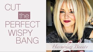 How to get the perfect wispy bangs  HarmonizeBeauty [upl. by Sillert410]