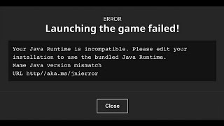 How To Fix Minecraft Launching the game failed  Your Java Runtime is incompatible [upl. by Golding]