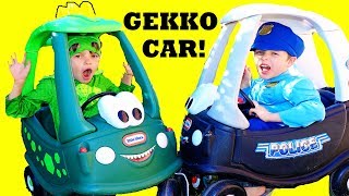 PJ Masks NEW GEKKO Assistant CAR with Dino Cozy Coupe [upl. by Iram]