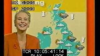 Ulrika Jonsson cant stop laughing during weather forecast on TVam [upl. by Atnohs]