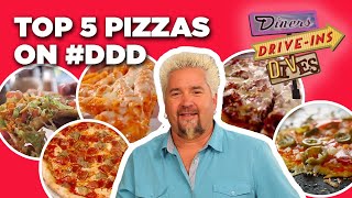 TOP 5 Pizzas in DDD Video History with Guy Fieri  Diners DriveIns and Dives  Food Network [upl. by Irmgard]