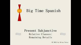 present subjunctive relative clauses remaining details [upl. by Ahsatam1]