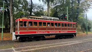 Isle of Man Snaefell Mountain Railway Tram 4 arriving Laxey 25102024 [upl. by Natsrik]