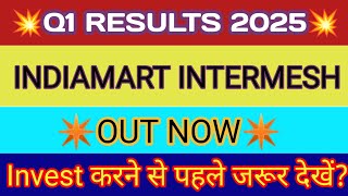 Indiamart Q1 Results 2024 🔴 indiamart Intermesh Results 🔴 Indiamart Share Latest News [upl. by Jerrylee]