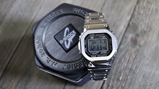 Casio GShock GMWB5000 All Metal Square Hands On Review [upl. by Annonyw]