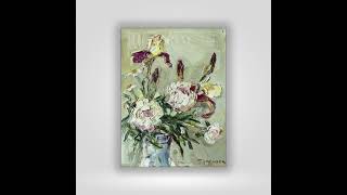 Summer bouquet oil cardboard artwork oilpainting flowers artist gallery [upl. by Allak]