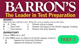 Barrons ielts test 1  Winston will go to Japan [upl. by Ynamreg]