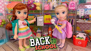 Elsa and Anna Back to School Shopping for Elsya and Anya [upl. by Ahtamas]