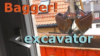 Hilfe Bagger vor meinem Fenster  Help Excavator in front of my window  Mobilbagger Atlas 160W [upl. by Naasah]