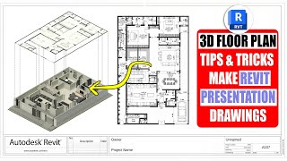 Revit Presentation Tutorial  How to Create Cool 3D Floor Plan Rendering [upl. by Rizas]