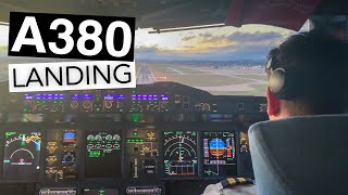 A380 Cockpit Landing [upl. by Orose]