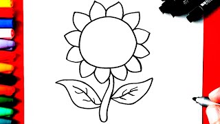 COME DISEGNARE FIORE DI GIRASOLE [upl. by Suzan]