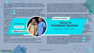 Pass TOGAF10 in 4 weeks  Crack EA TOGAF Part 2  Practitioner QuestionArchitecture Vision Phase A [upl. by Bettye]