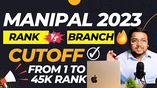 Manipal Cut off 2023 🥳  Manipal Rank vs Branch 2023 🔥  Manipal Counselling 2023  MET 2023 [upl. by Pettiford]