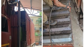 tata bs6 1212 container major accident making next painting process part2 ytshorts tata [upl. by Preiser]